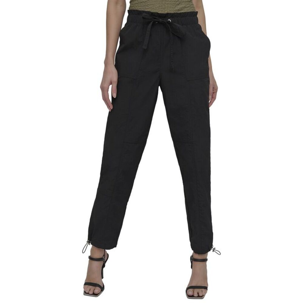 Black Drawstring Utility Jogger Pants - Women